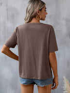Embroidered Notched Short Sleeve T-shirt (2)