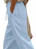 Casual Linen Drawstring Cropped Pants (8)