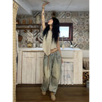 Straight Cylinder Floor Mopping Baggy Jeans photo 4