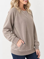 Crew Neck Raglan Sleeve Sweatshirt (2)