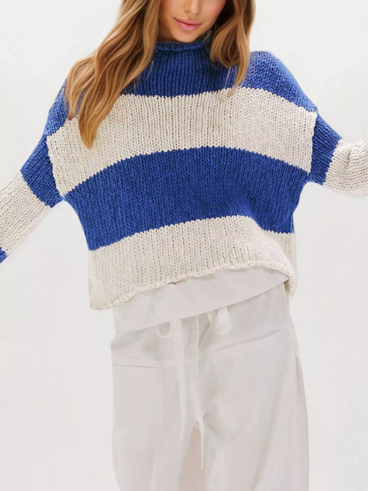 Chunky Knit Striped Sweater (2)