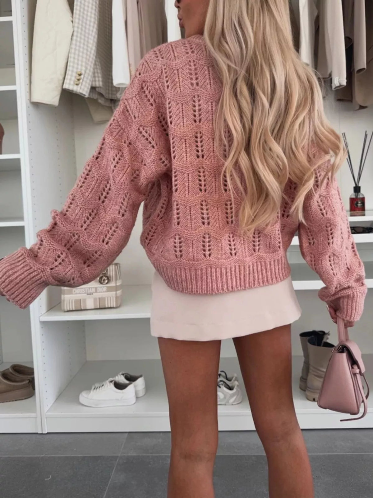 Openwork Round Neck Sweater (6)
