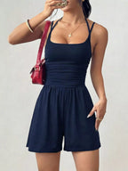 Ruched Spaghetti Strap Romper (9)