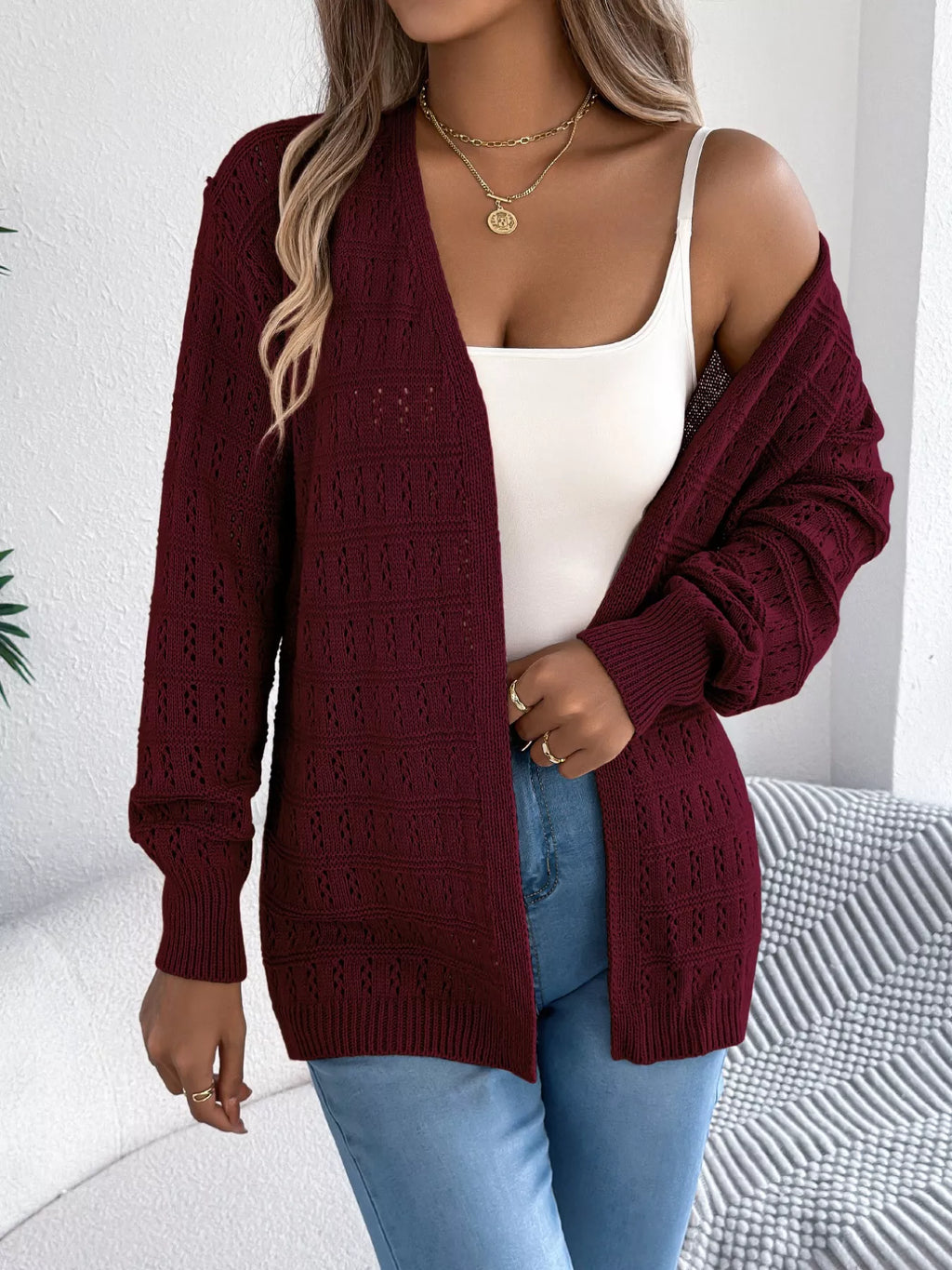 Open-front Crochet Knit Cardigan (17)