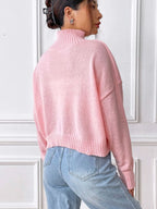 Flower Turtleneck Long Sleeve Sweater (8)