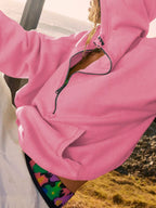 Half-zip Dropped Shoulder Hoodie (17)