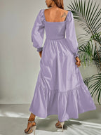 Smocked Long Sleeve Midi Dress (9)