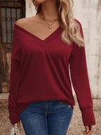 V-neck Long Sleeve Top (2)