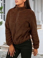 Zip Up Turtleneck Long Sleeve Jacket (6)