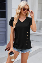 V-neck Short Sleeve T-shirt (30)