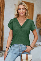 V-neck Petal Sleeve T-shirt (27)