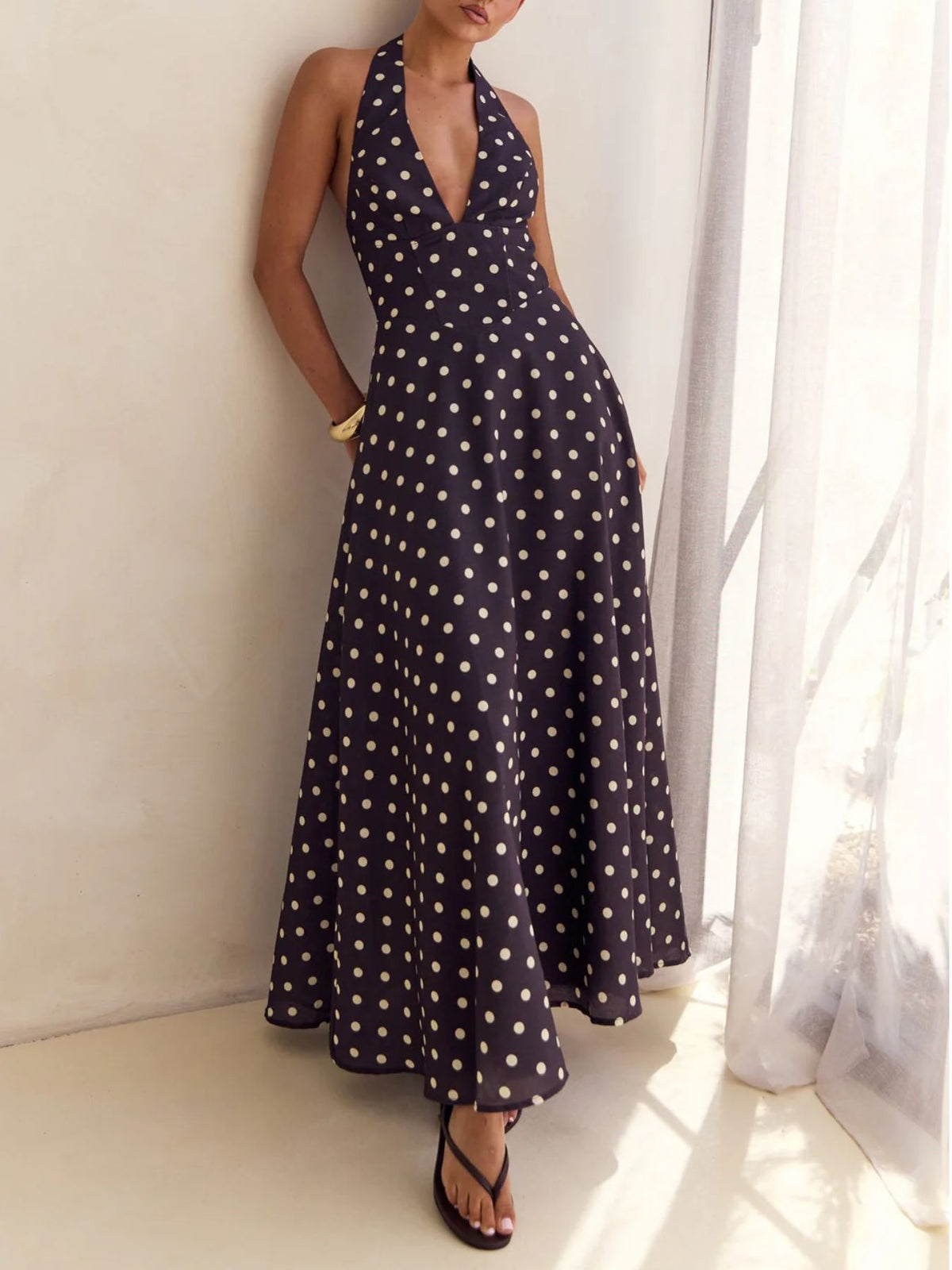 Floral Print Halter Neck Maxi Dress (26)