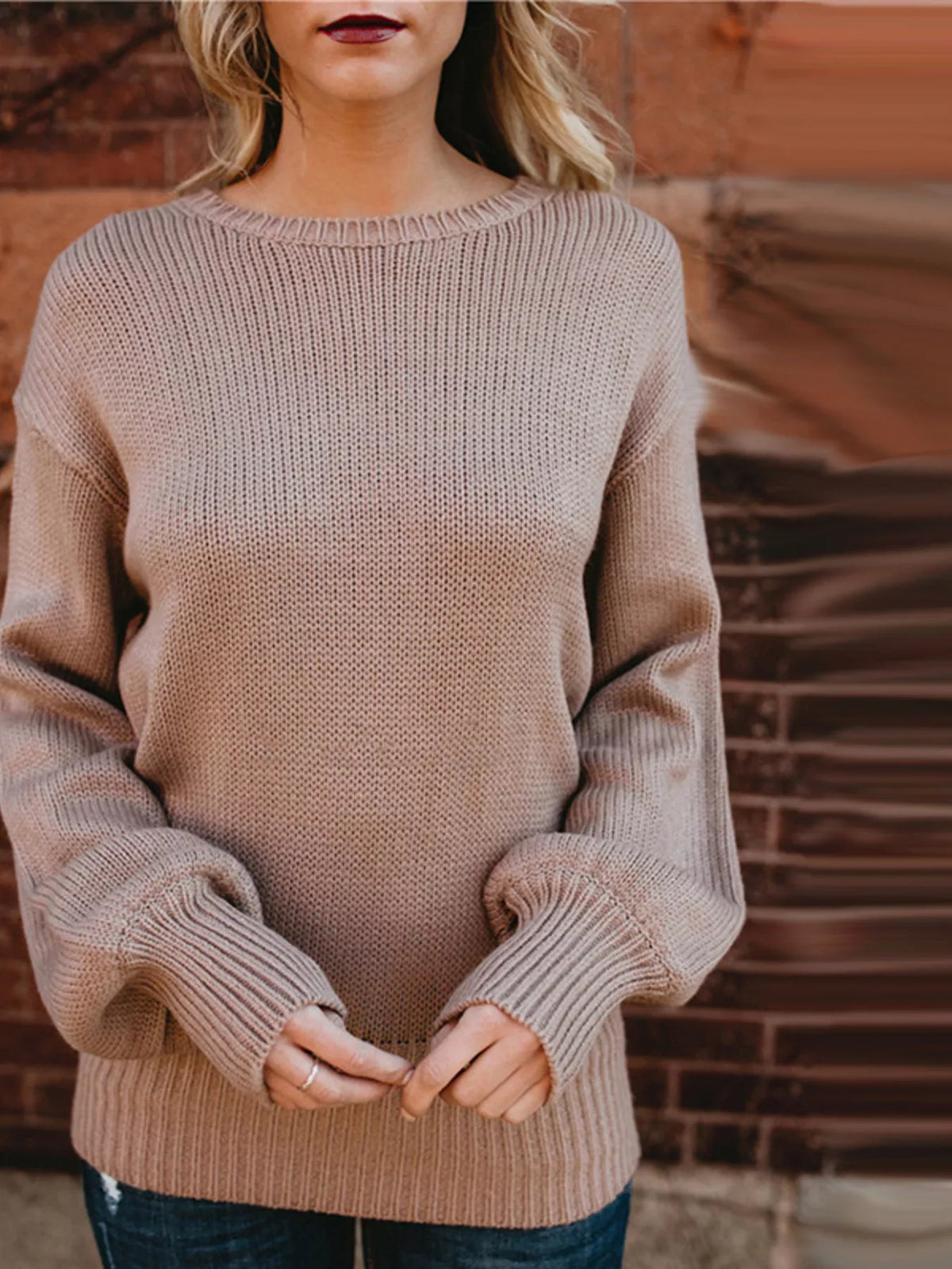 Tied Back Long Sleeve Sweater (4)