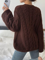 Cable Knit Round Neck Sweater (12)