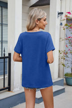 Notched Short Sleeve T-shirt (5)