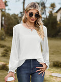 Round Neck Flounce Sleeve Top (5)