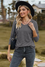 Drawstring Dropped Shoulder Hooded T-shirt (27)