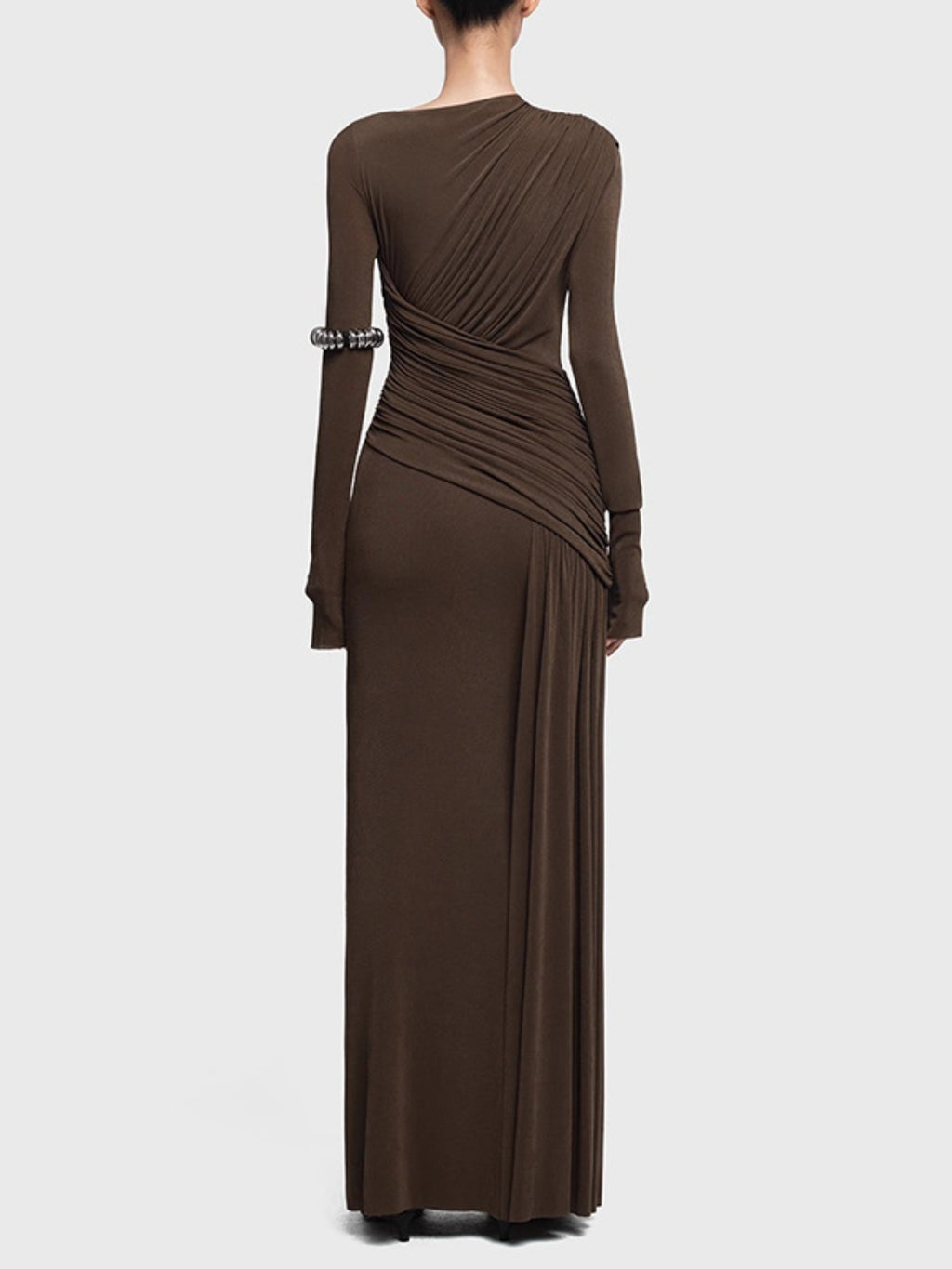 Ruched Long Sleeve Maxi Dress (2)