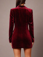 Velvet Double-breasted Blazer Dress (6)