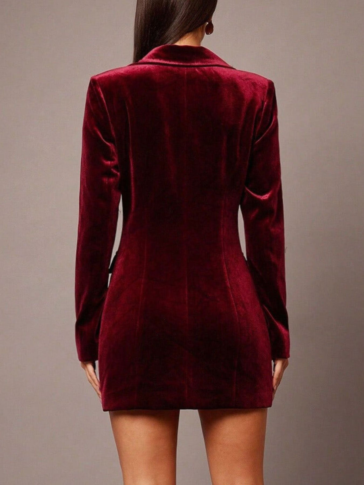 Velvet Double-breasted Blazer Dress (6)