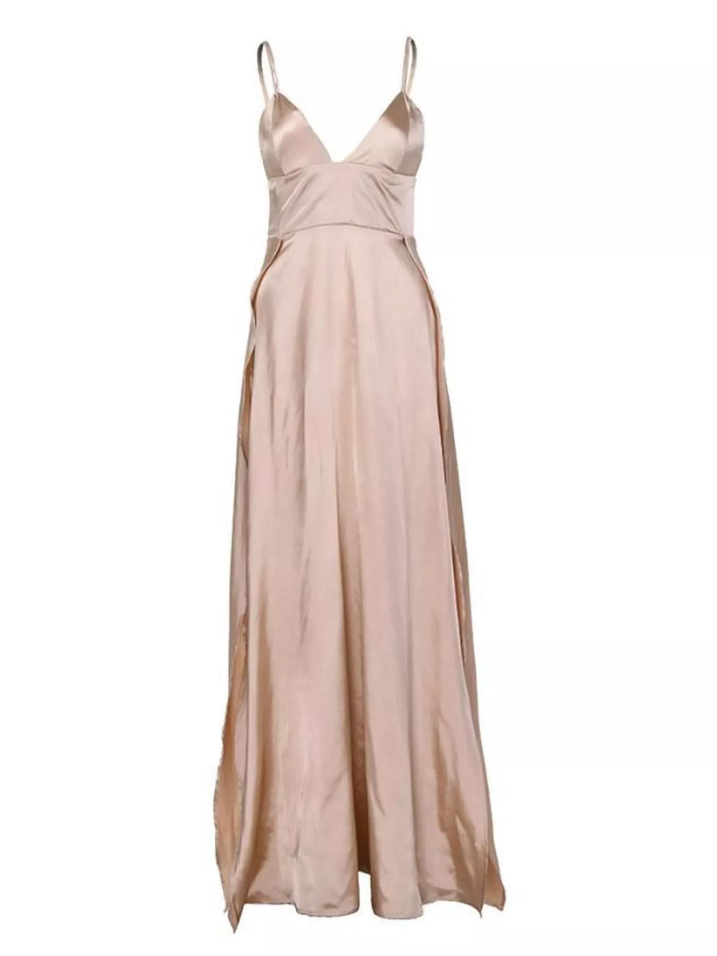 High-slit Spaghetti Strap Maxi Dress (2)