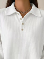Full Size Waffle Knit Button Detail Sweatshirt Plus (11)