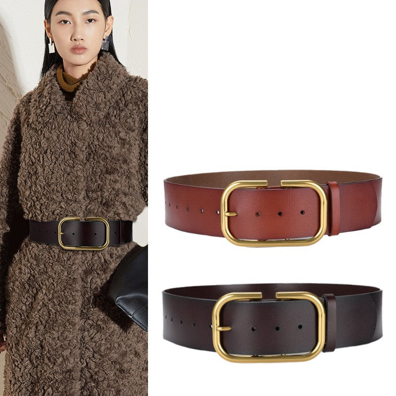 Extra Wide Leather Waist Seal Trench Coat Belt photo 1