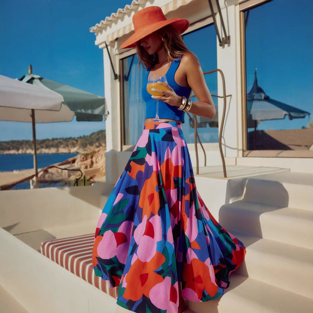 Casual Print Bohemian Midi Skirt photo 3