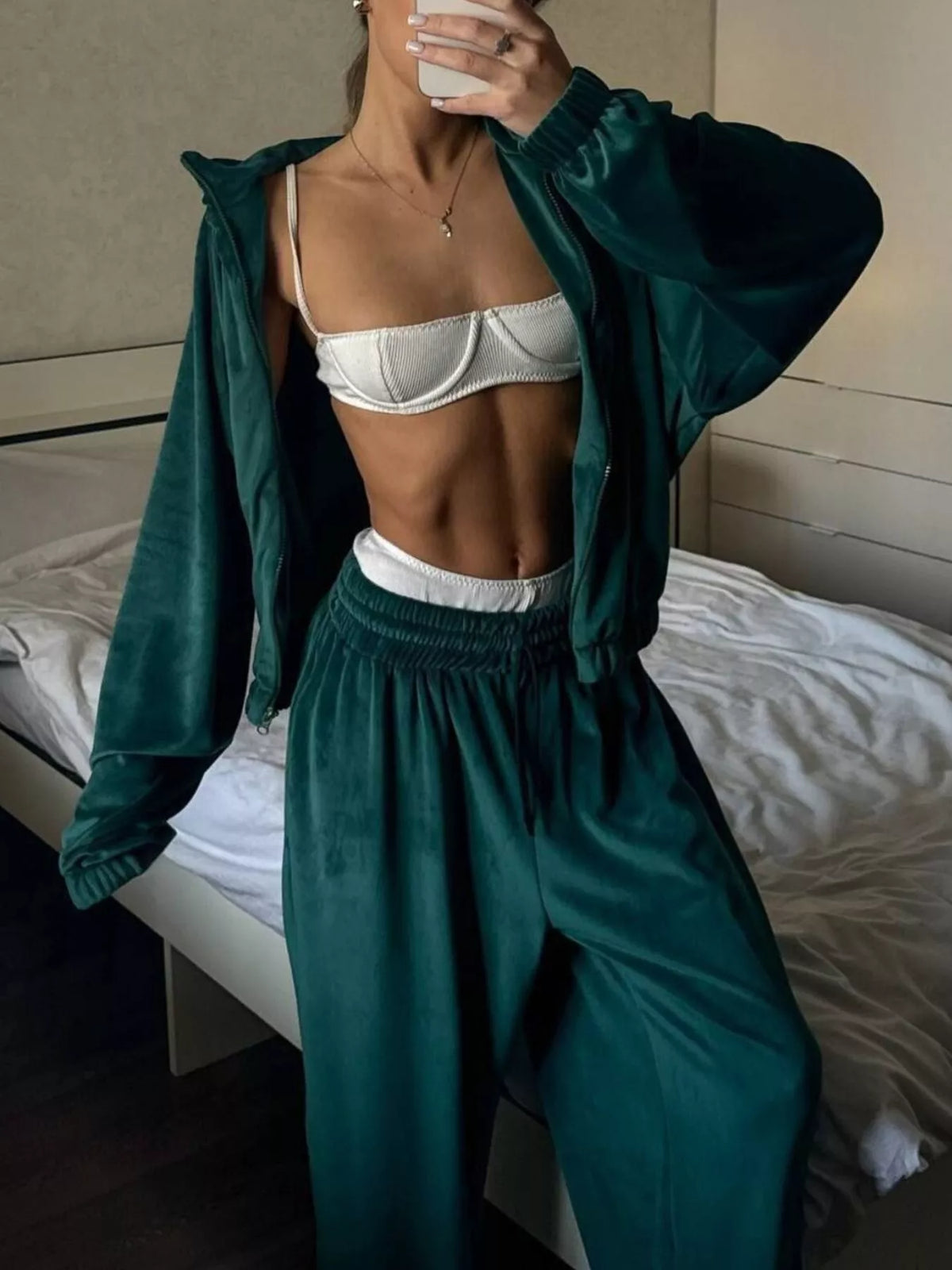 Zip-up Hoodie Joggers Set (12)