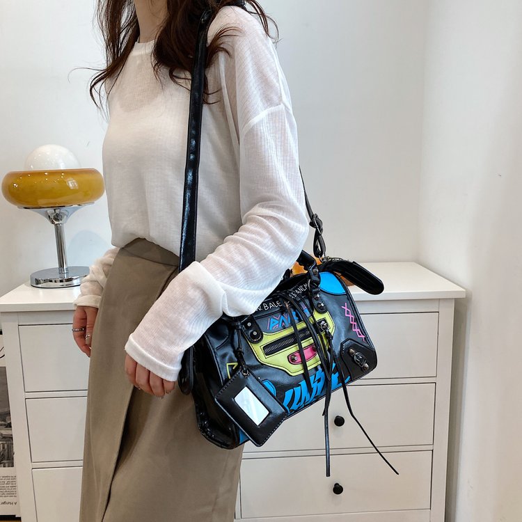 One-shoulder Messenger Handbag Car Stitching Boston photo 1