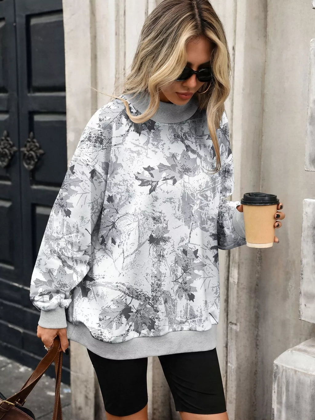 Camouflage Print Mock Neck Sweatshirt (7)