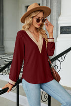 V-neck Long Sleeve Blouse (14)