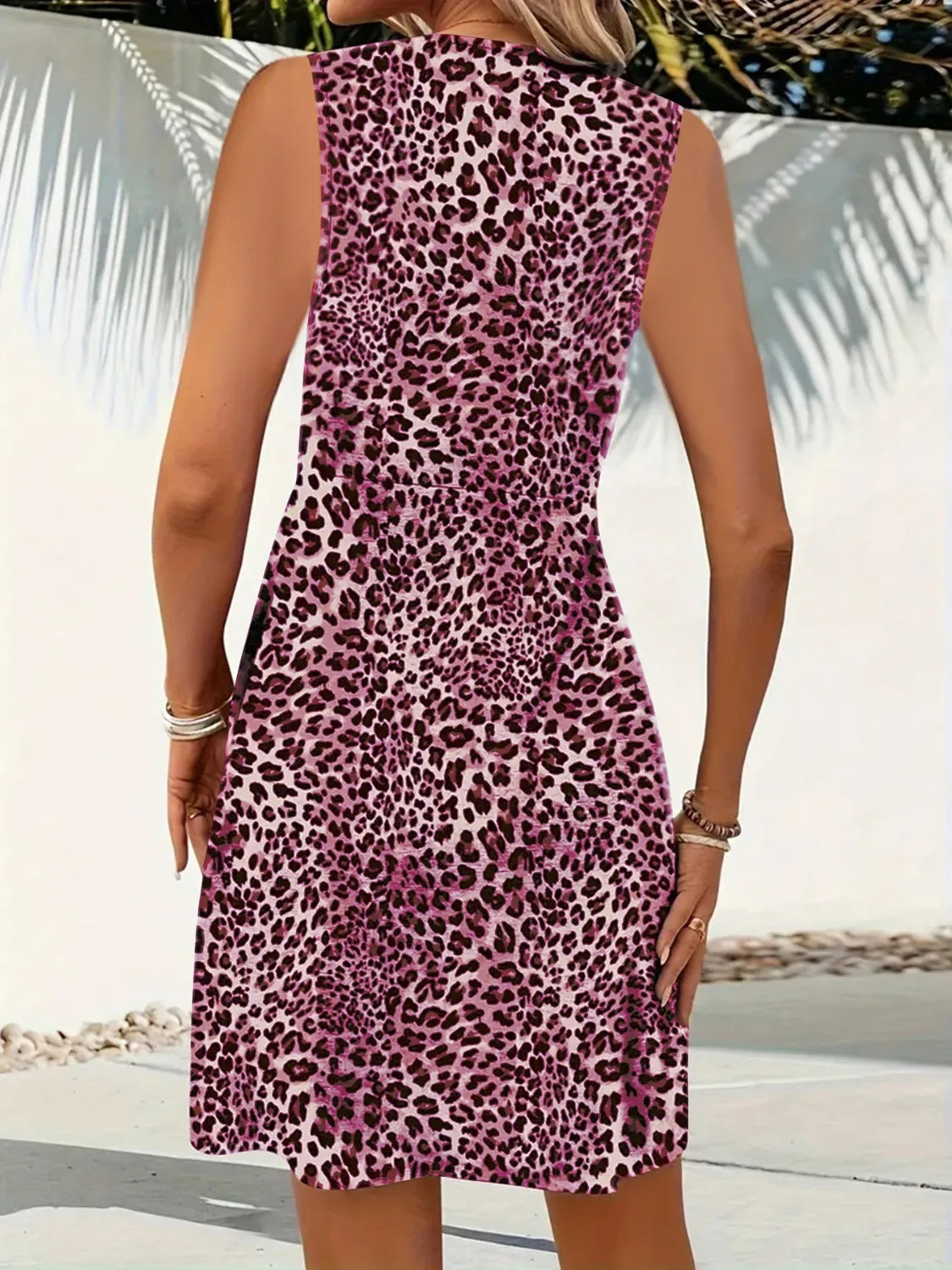 Leopard V-neck Sleeveless Mini Dress (9)