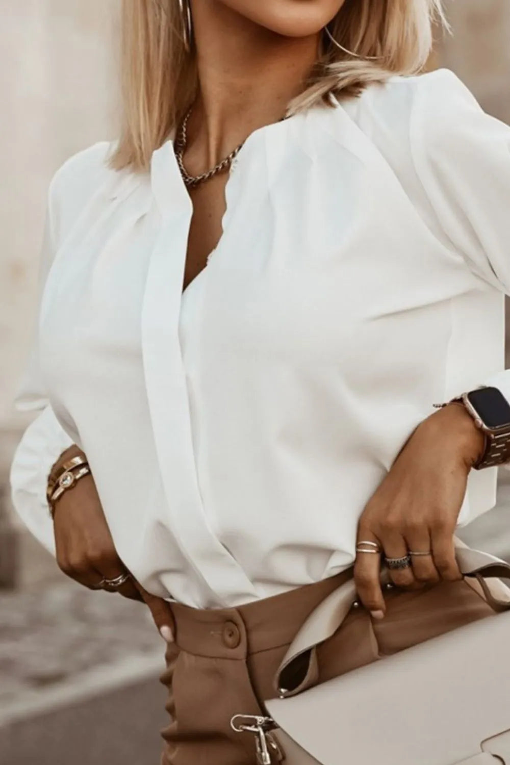 Button Up Round Neck Long Sleeve Shirt (7)