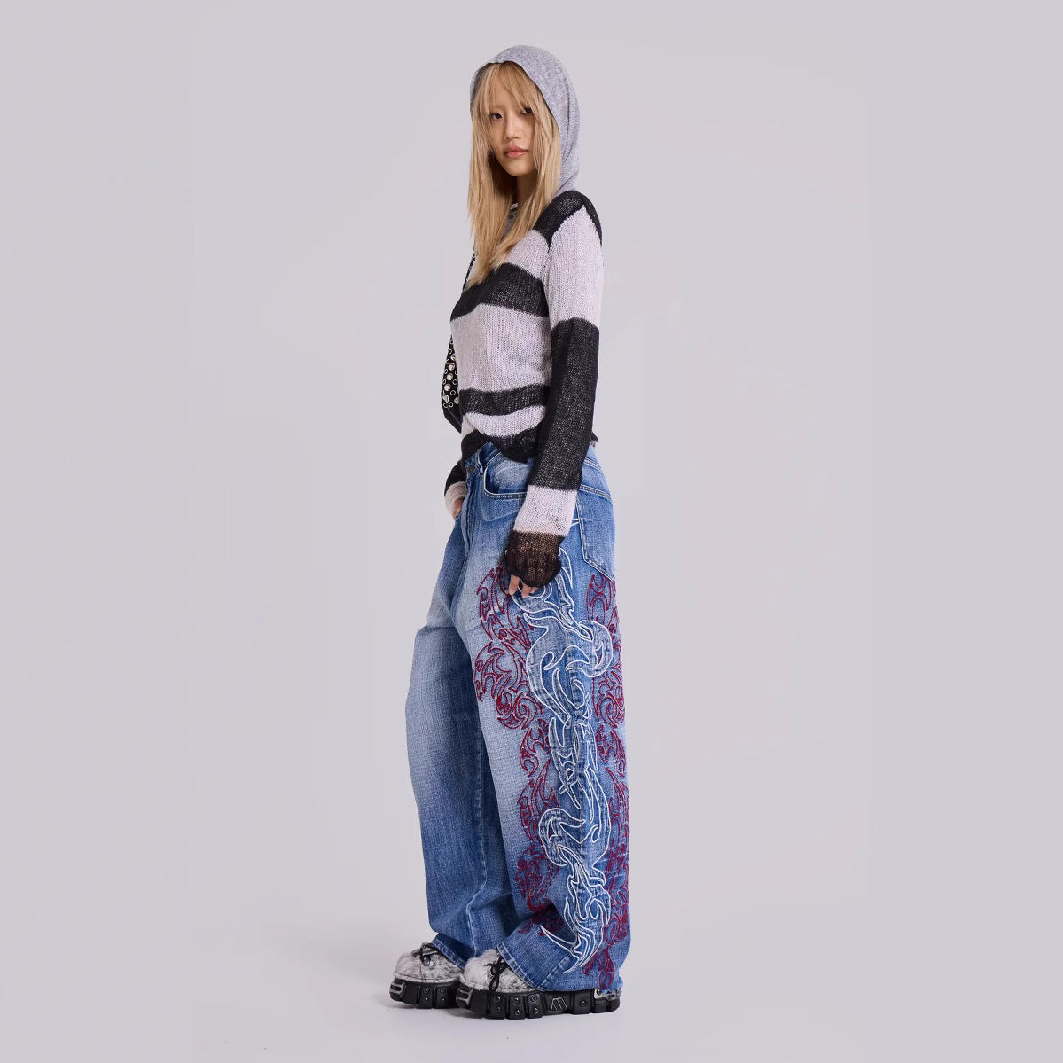 Jeans Wide Leg Pants Loose Trousers photo 3