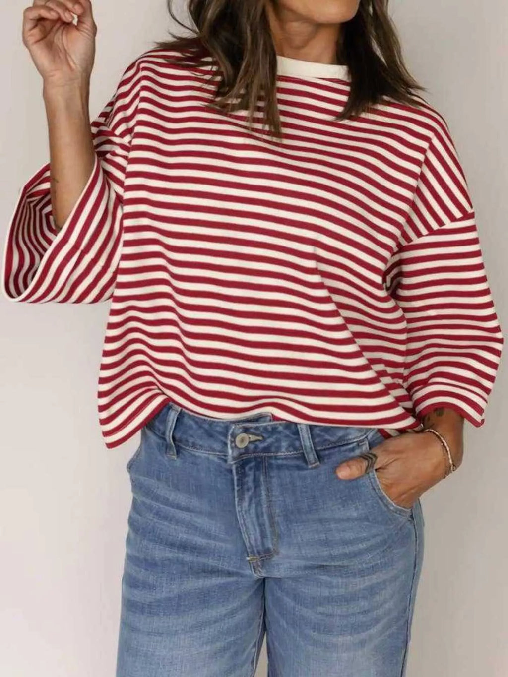 Striped Back Bow Tie T-shirt (15)