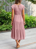 Bohemian Midi Short Sleeve Dress photo 12