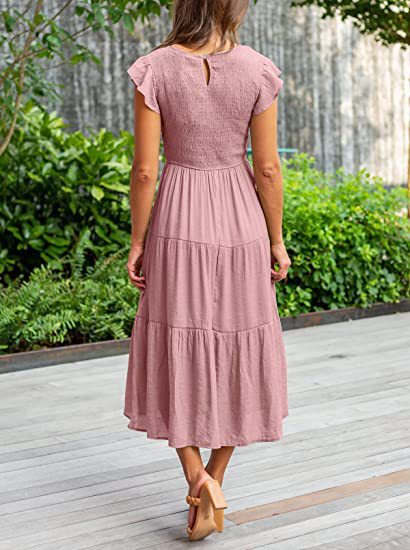 Bohemian Midi Short Sleeve Dress photo 12