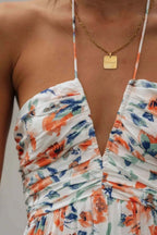 Floral Halter Neck Tiered Maxi Dress (9)