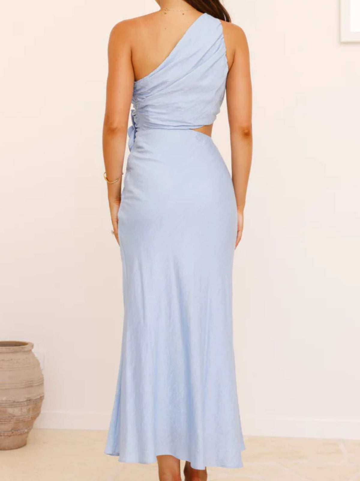 One-shoulder Floral Cutout Dress (3)