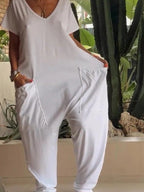 Loose V-neck Wide Leg Jumpsuit (3)