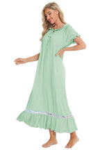 Lace Detail Short Sleeve Lounge Dress (28)