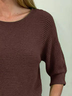 Full Size Ribbed Knit Round Neck Sweater Plus (18)