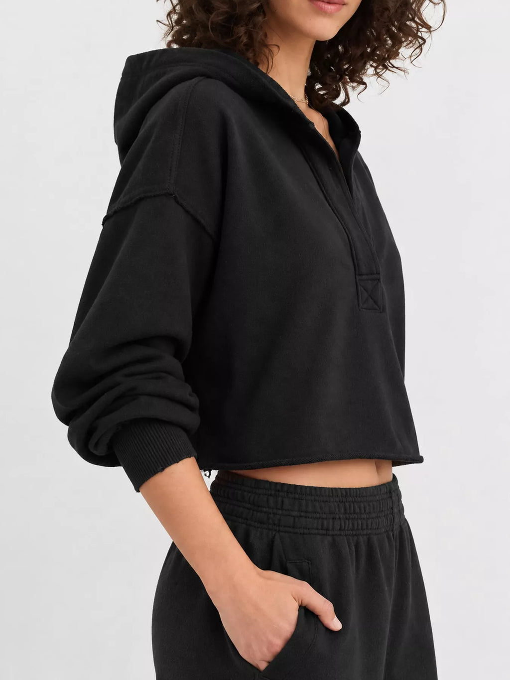 Dropped Shoulder Cropped Hoodie (41)