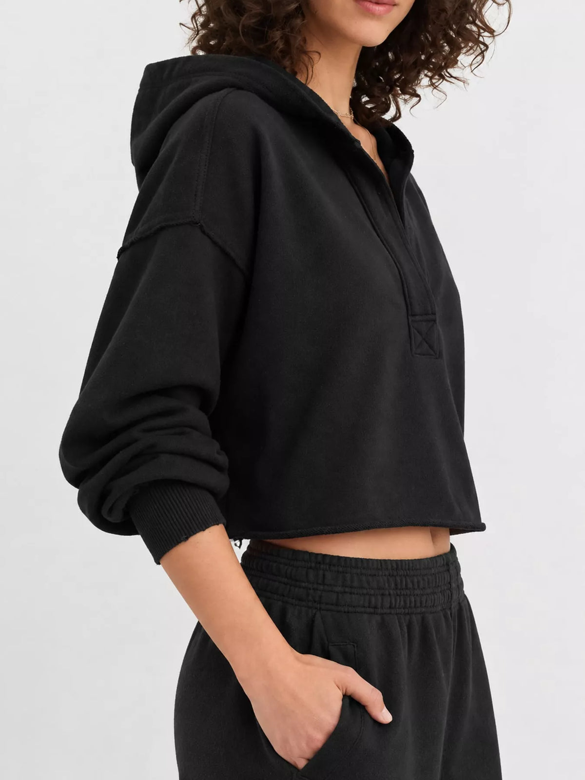 Dropped Shoulder Cropped Hoodie (41)