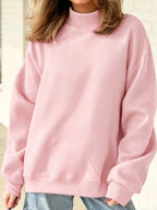 Mock Neck Dropped Shoulder Sweatshirt (12)