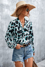 Printed Tie Neck Puff Sleeve Blouse (17)