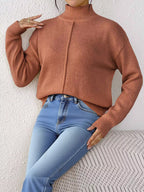 Center Seam Detail Turtleneck Sweater (3)