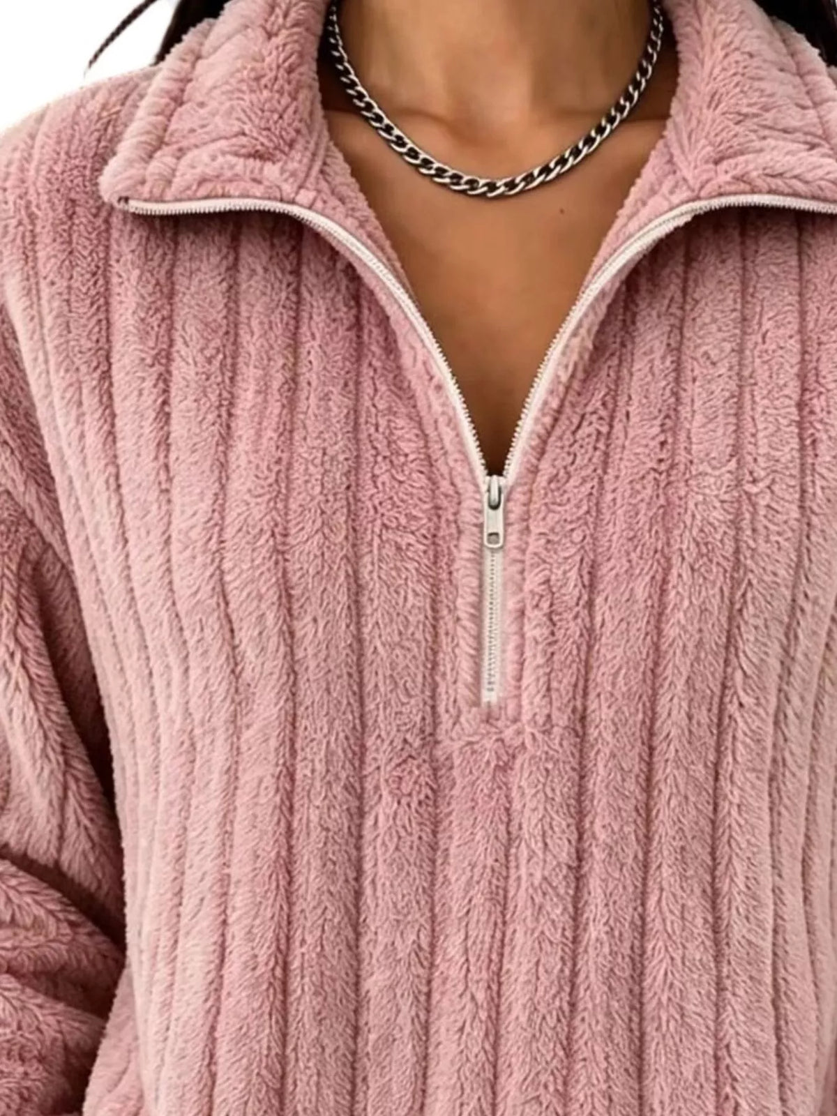 Quarter-zip Dropped Shoulder Sweatshirt (8)