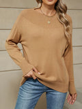 Ribbed Knit Dropped Shoulder Sweater (6)